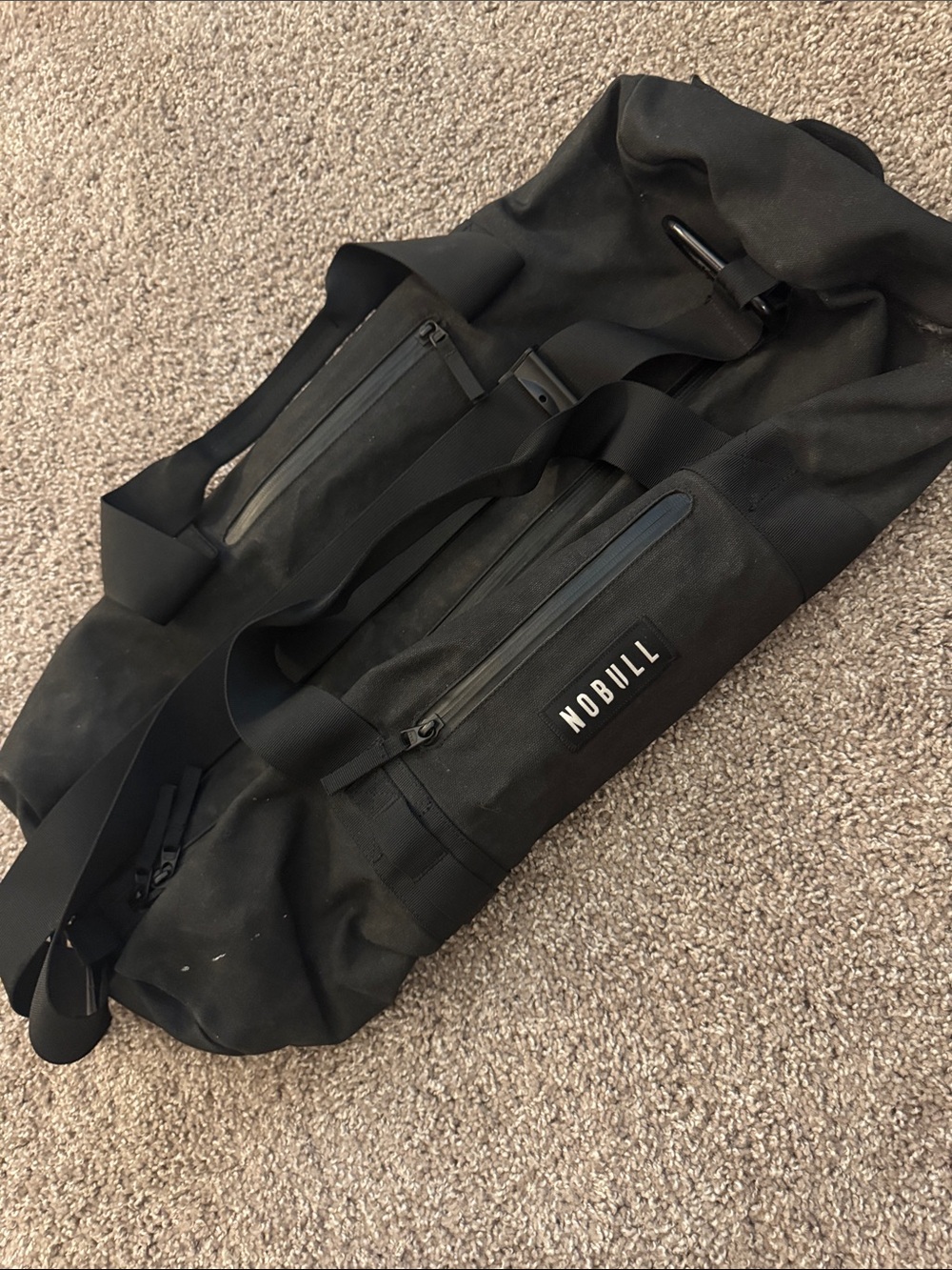 NOBULL Black Men's Duffel Bag with Front Zip Pockets